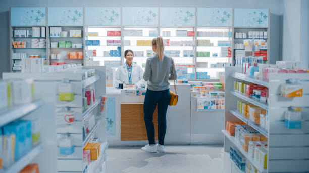 Pharmacy customer service representative providing emergency consultation